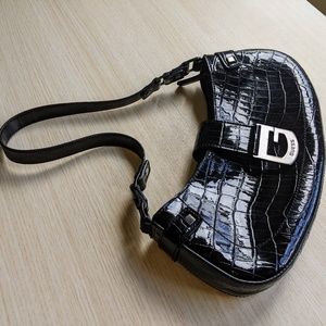 Guess Faux Croc Skin Black Bag